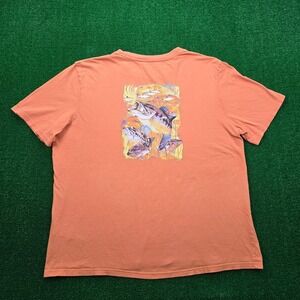 Guy Harvey Tshirt Mens 2X Orange In The Weeds Largemouth Bass Fishing Artwork